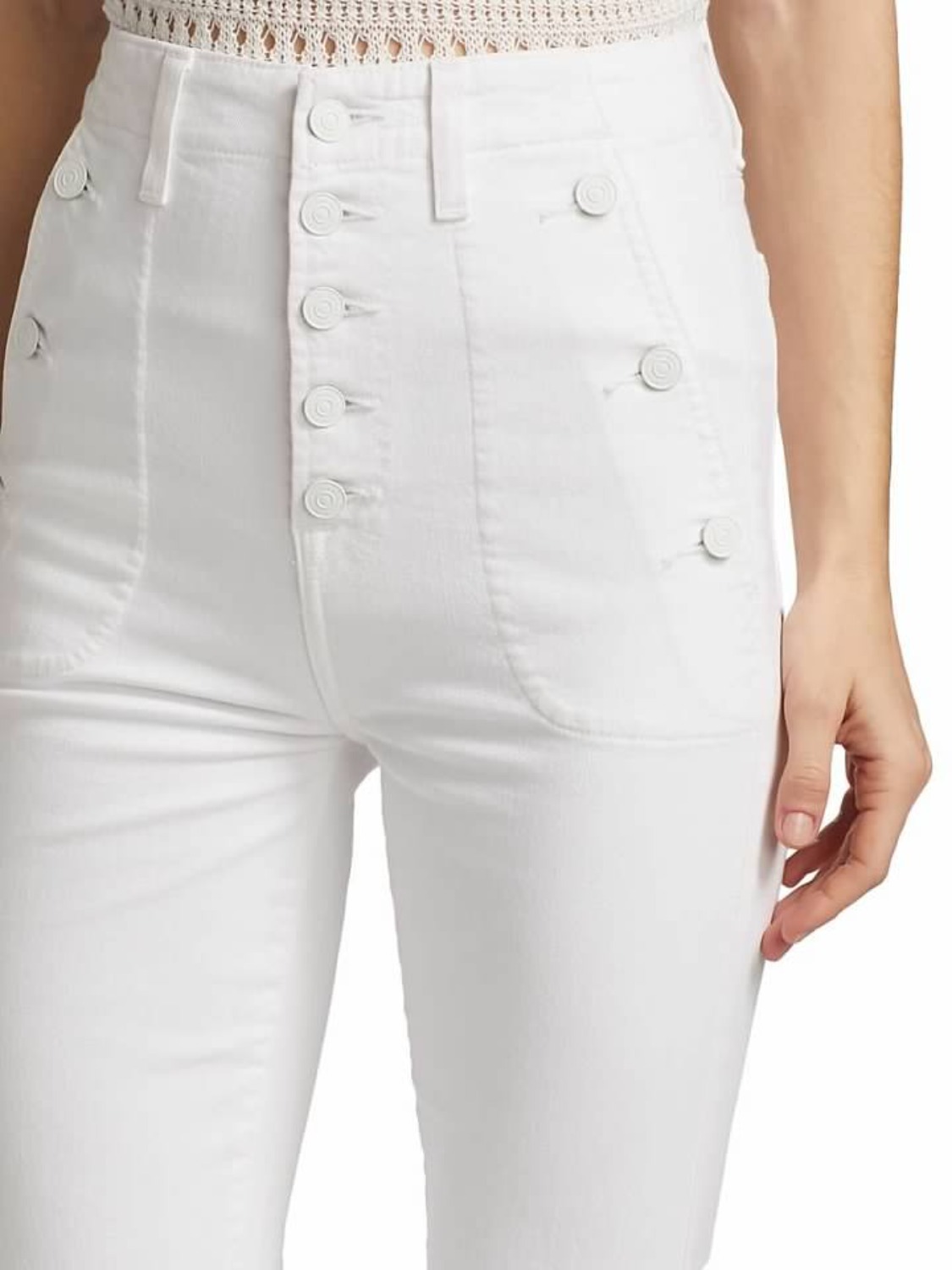 7 for All Mankind Super Flare Jeans in White Size 6