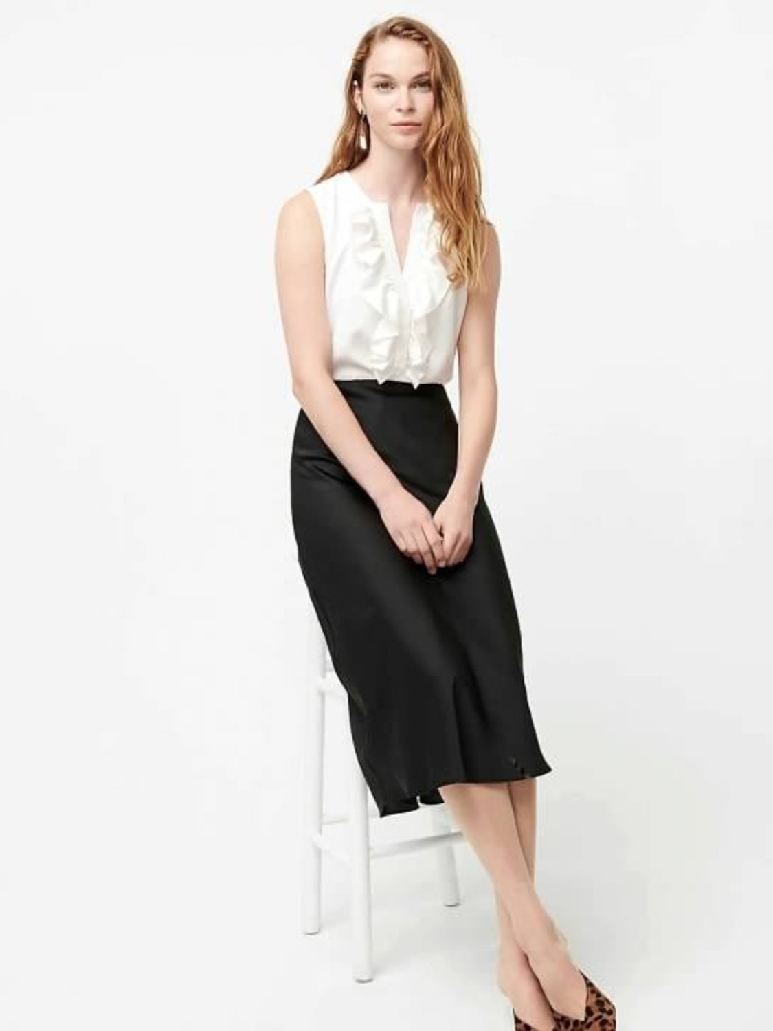 J. Crew Ruffle Blouse in Ivory Size 6