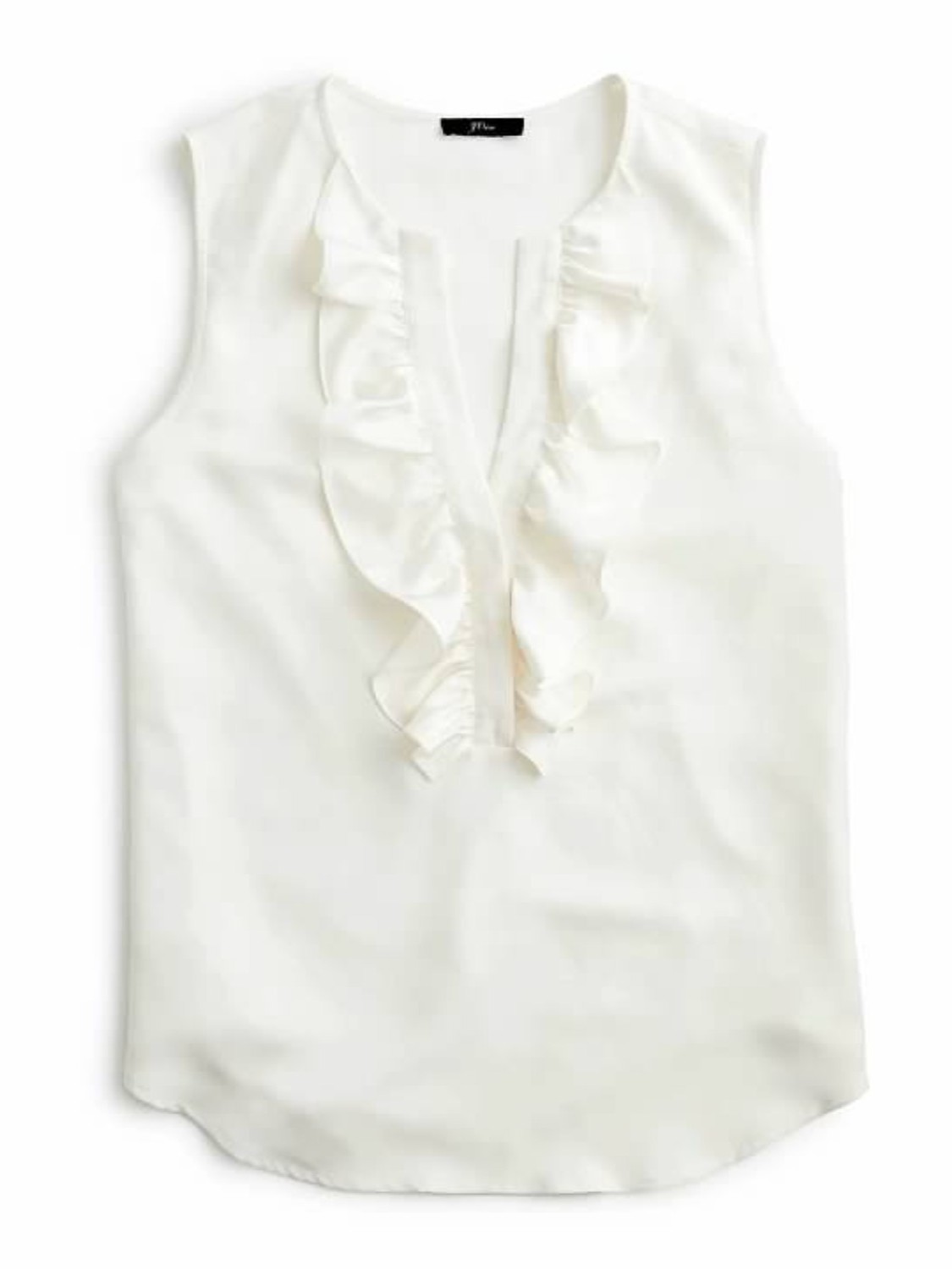 J. Crew Ruffle Blouse in Ivory Size 6