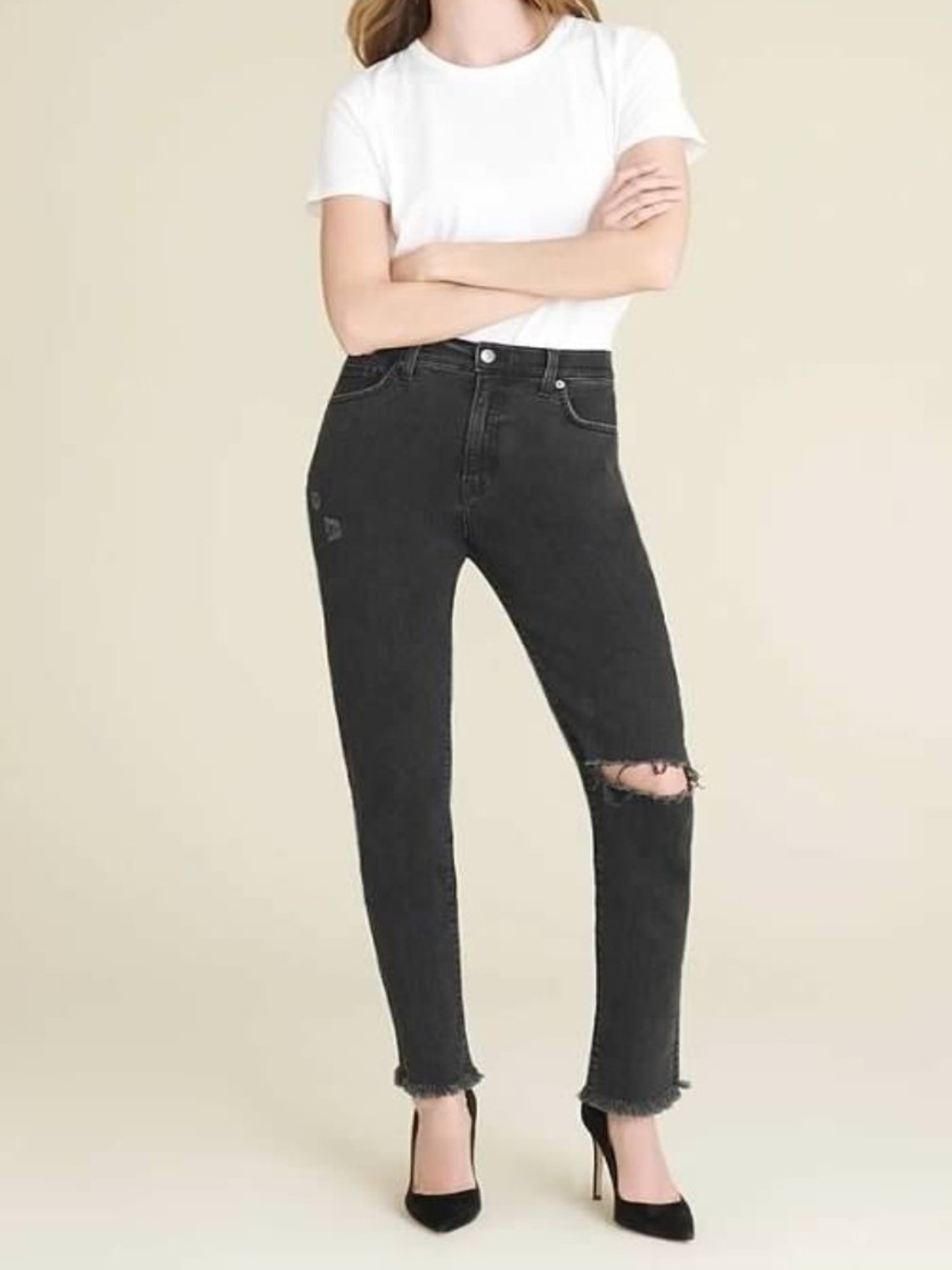 NWT Veronica Beard Benzi Distressed Raw Hem Mid-Rise Girlfriend Jean Size 27