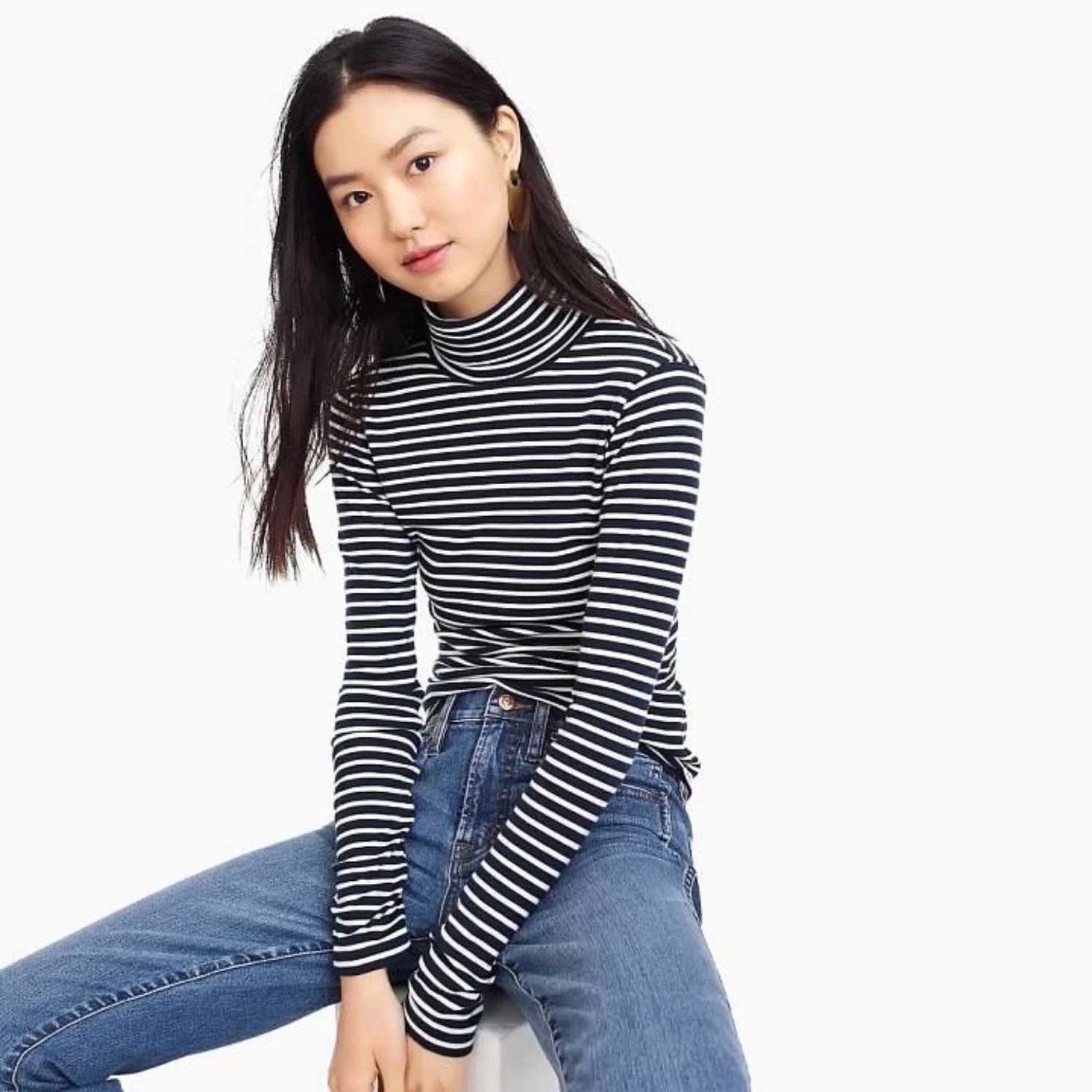 J. Crew Striped Turtlenecks