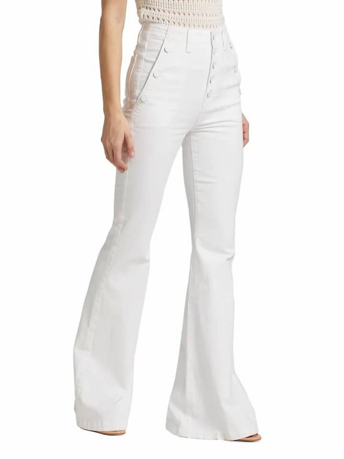 7 For All Mankind Flare Jeans in White Size 32