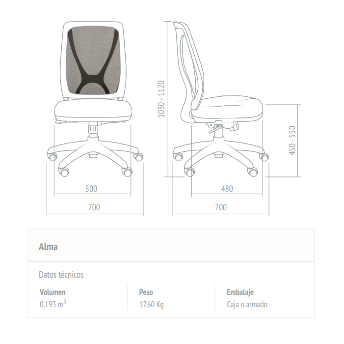 SILLA ALMA AZUL C/A-SYNCRO