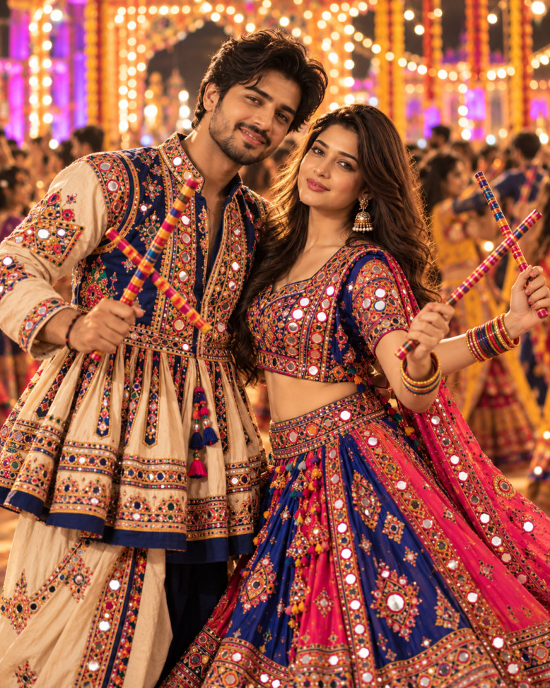 Couple Posing at Navratri