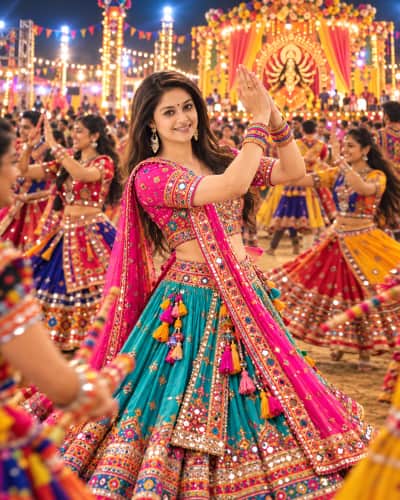 Vibrant Navratri Garba Celebration — Traditional Dance & Festive Night