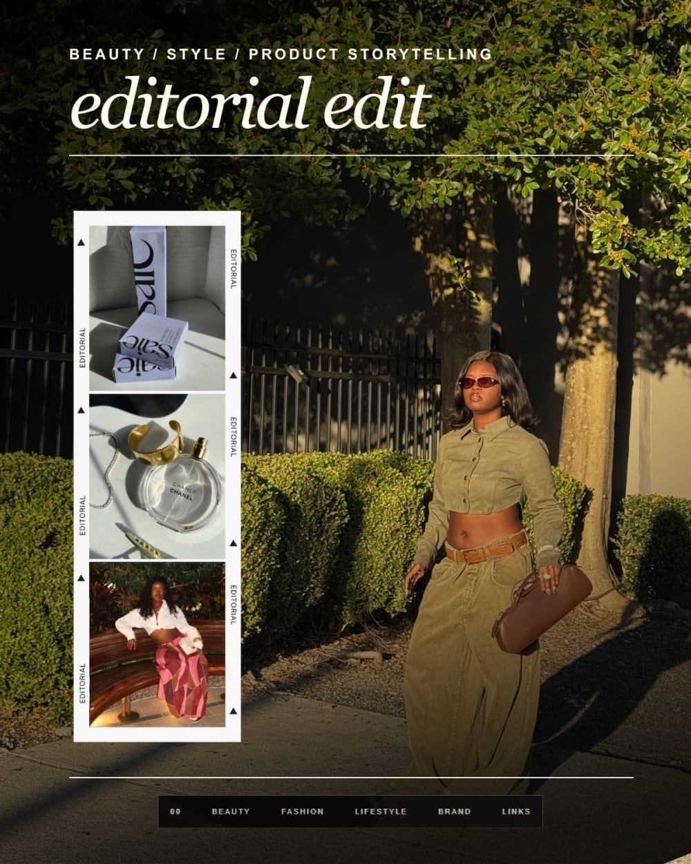Editorial Edit custom creator portfolio website demo for fashion and lifestyle creators