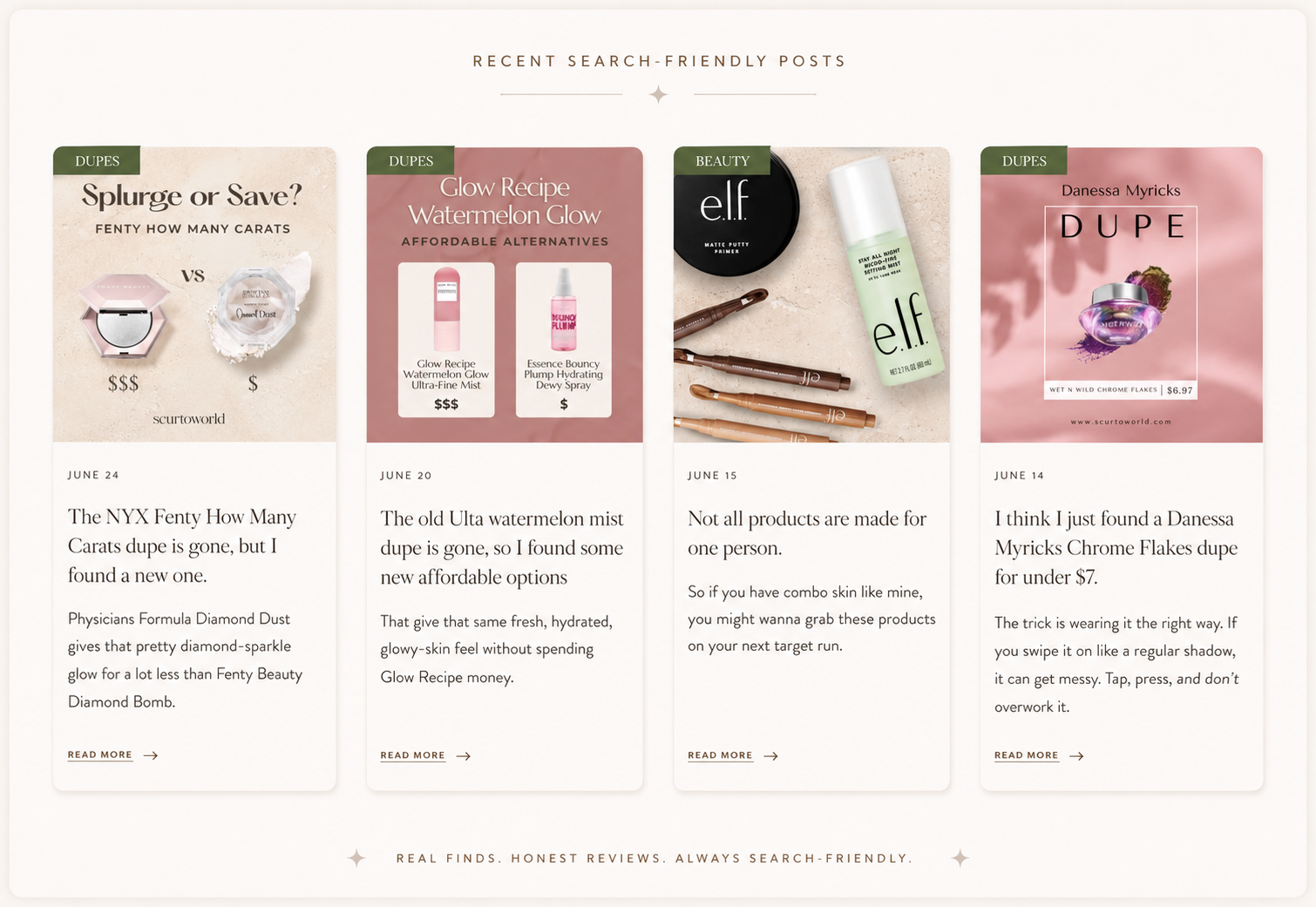 Search-friendly blog content preview