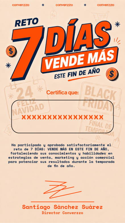 Diploma que se entrega al completar los 7 días del reto
