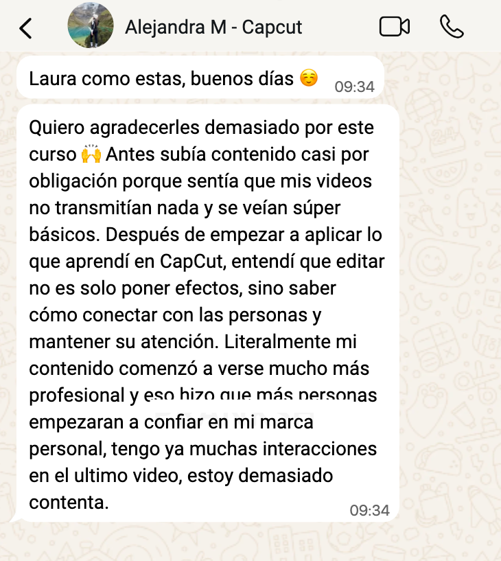 Testimonio de estudiante