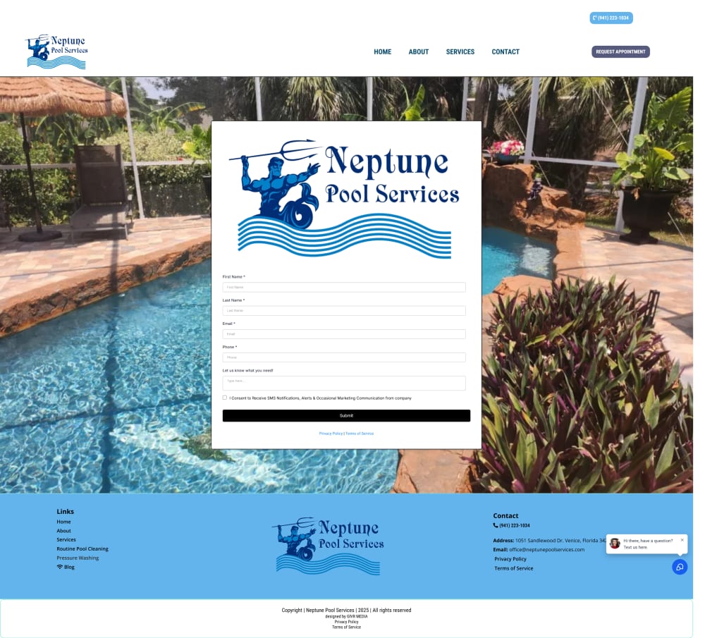 Neptune Pool Services interface 3