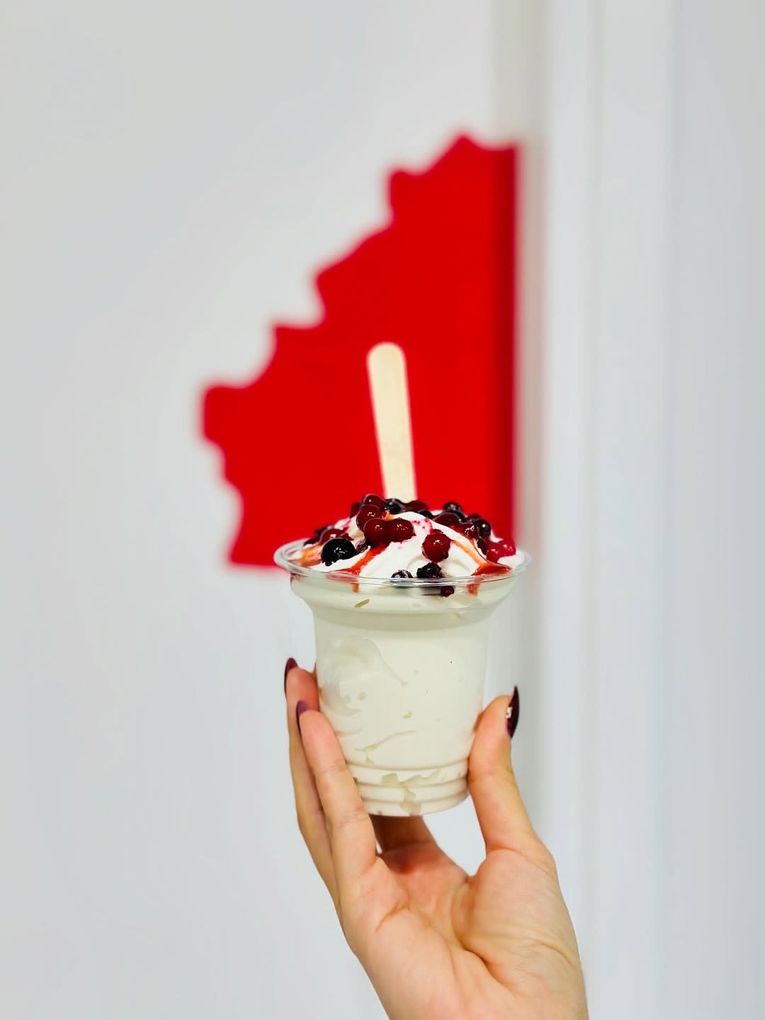 Eiscreme mit verschiedenen Toppings