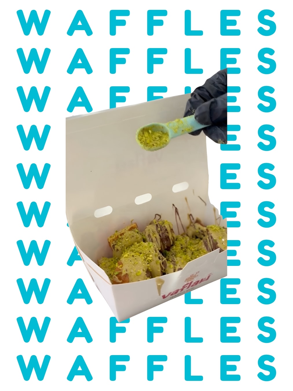 Frische knusprige Waffelstücke