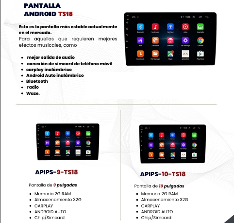 Pantalla Android TS18