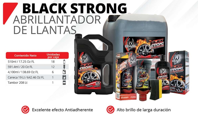 Black Strong — Abrillantador de Llantas