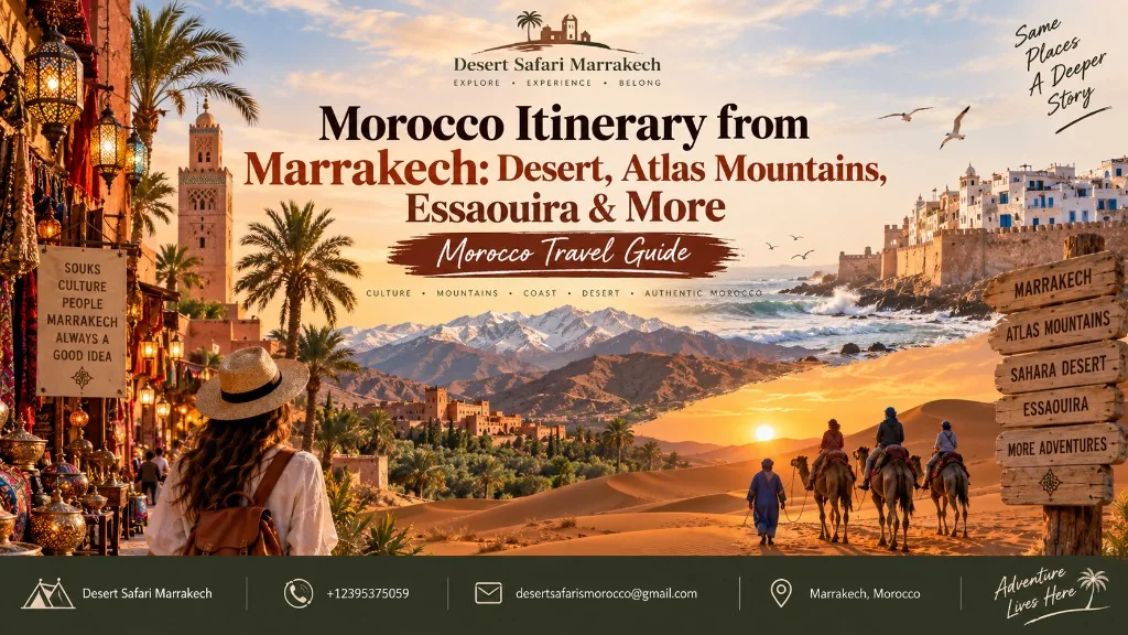 Morocco itinerary from Marrakech with desert, Atlas Mountains and Essaouira highlights