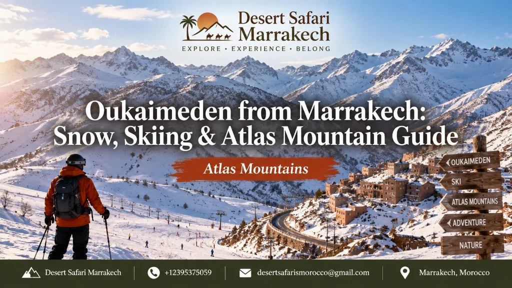 Snowy High Atlas mountain landscape at Oukaimeden Morocco