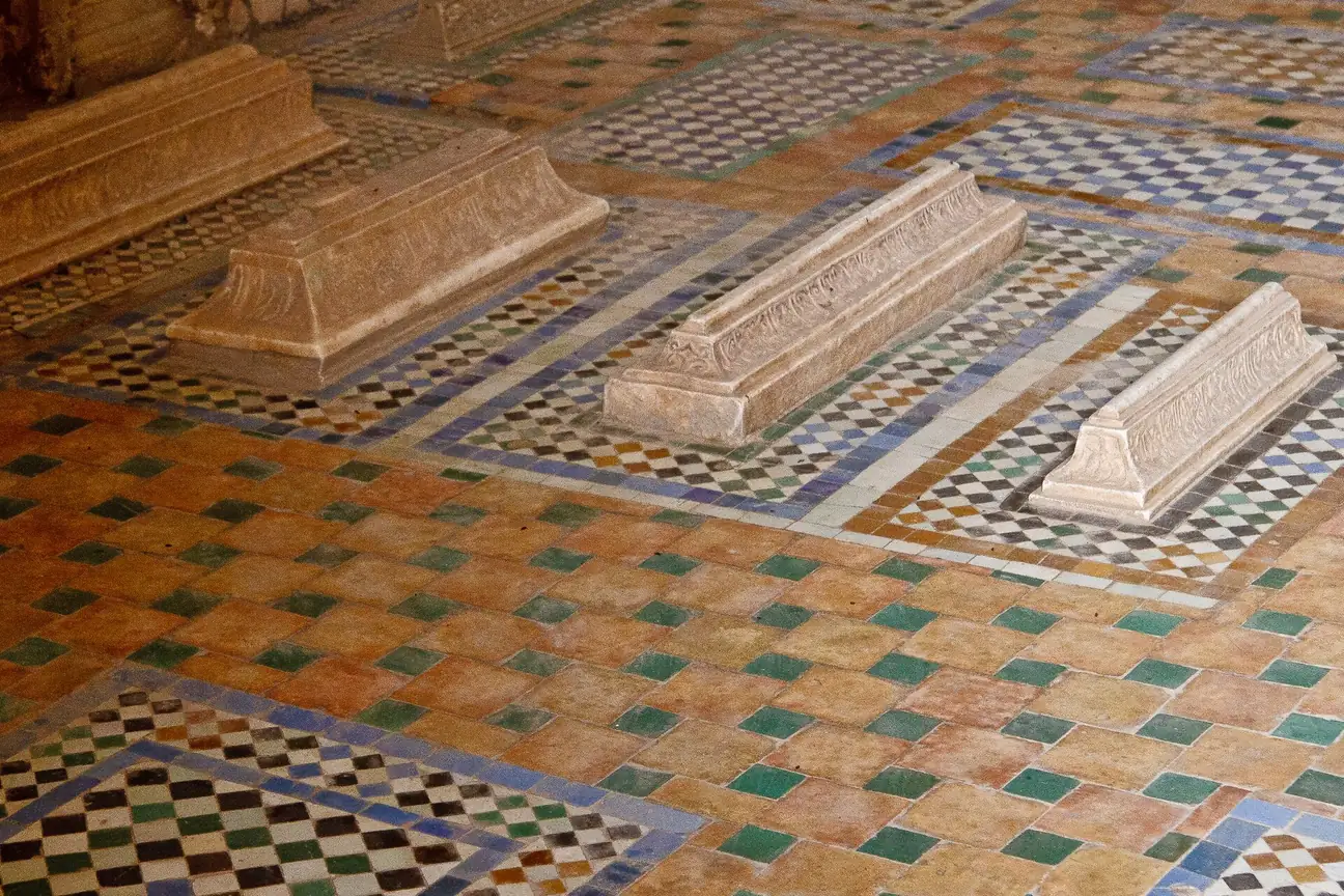 Tombs set in zellige tilework at the Saadian Tombs