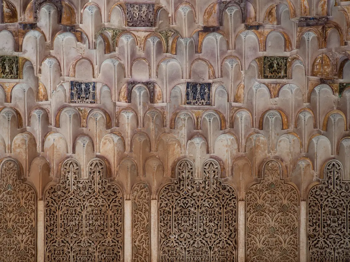 Detail of carved muqarnas work at the Saadian Tombs