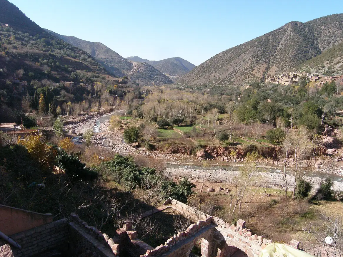 A village on the slopes of the Ourika Valley