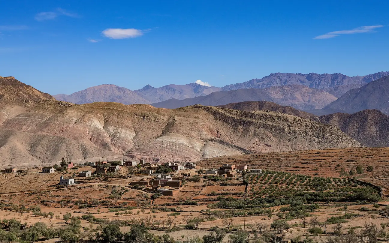 Village and valley in the High Atlas near Marrakech