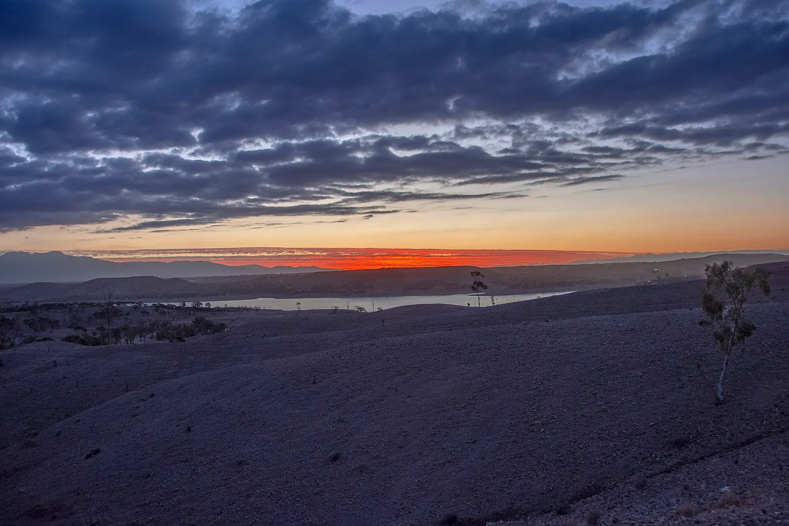 Sunset sky over the Agafay Desert