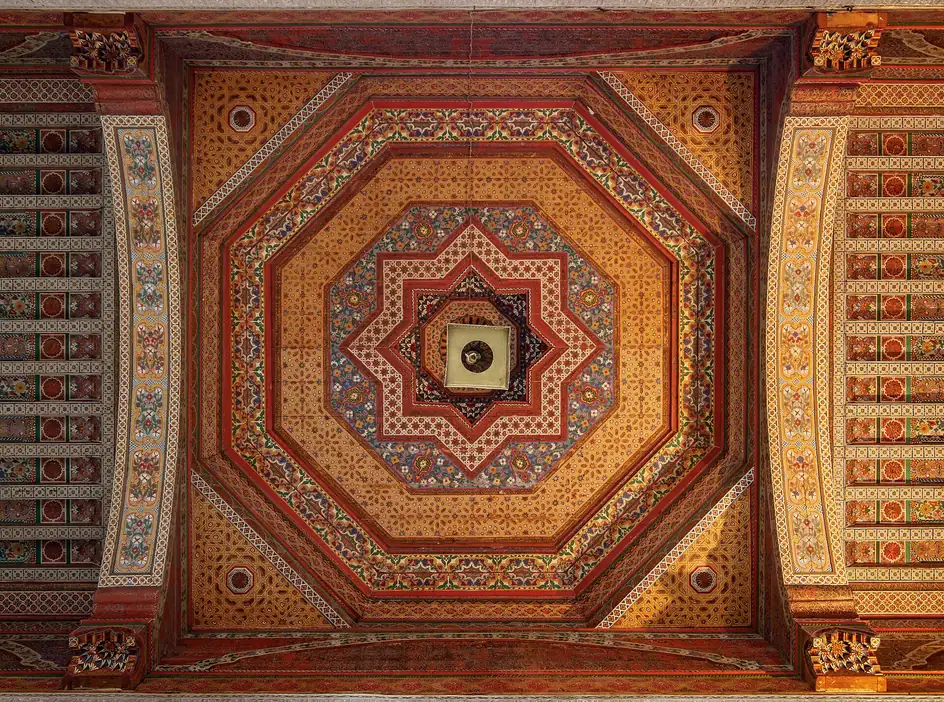 Painted cedar ceiling in the Bahia Palace
