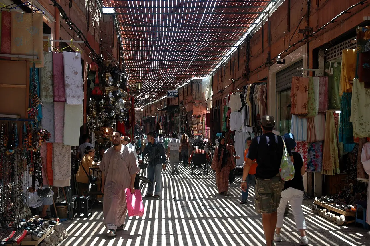 Covered Souk Semmarine in the Marrakech Medina