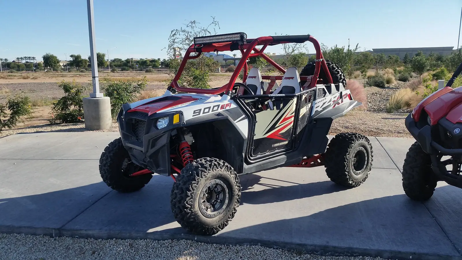 Off-road buggy on a dirt track