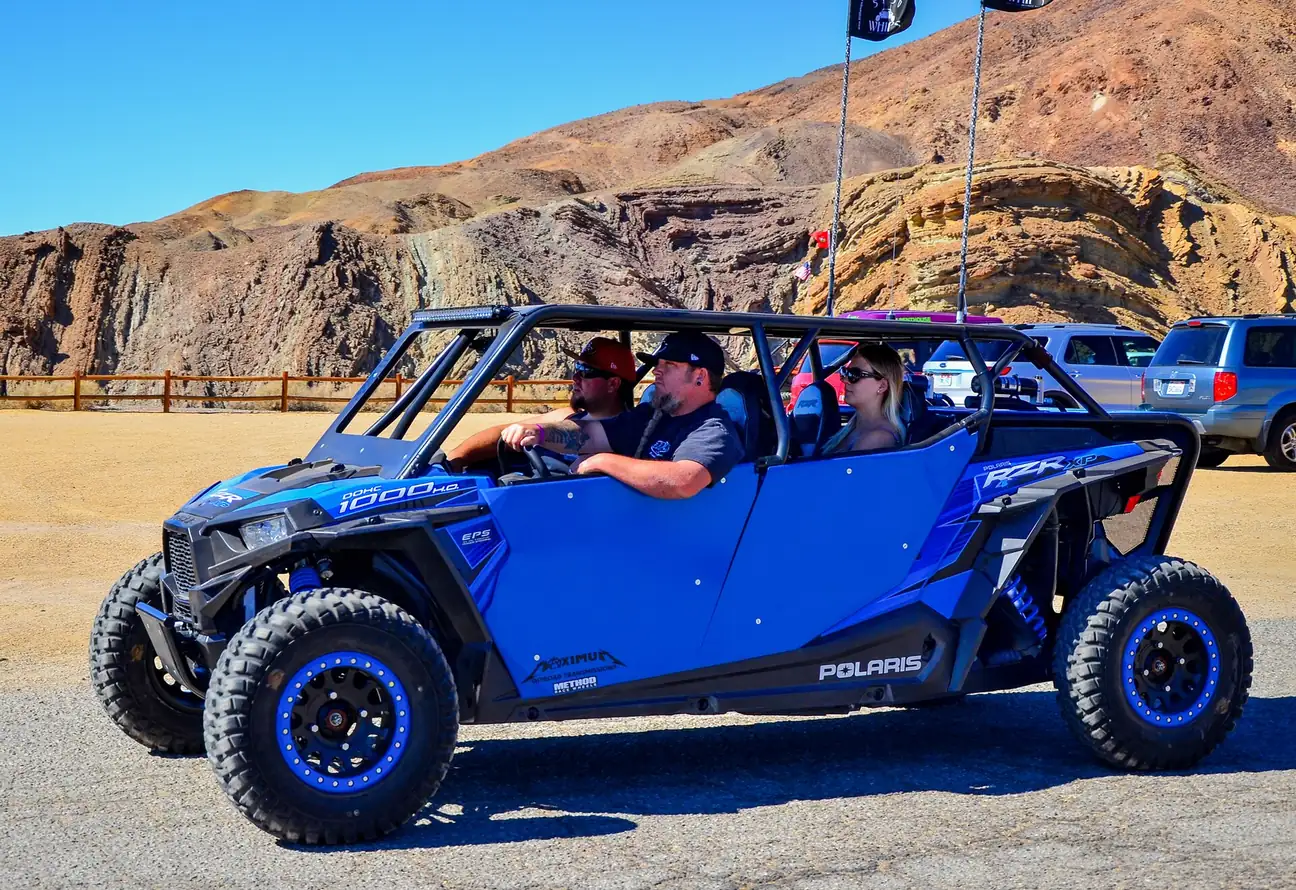 Two-seat buggy on a desert trail