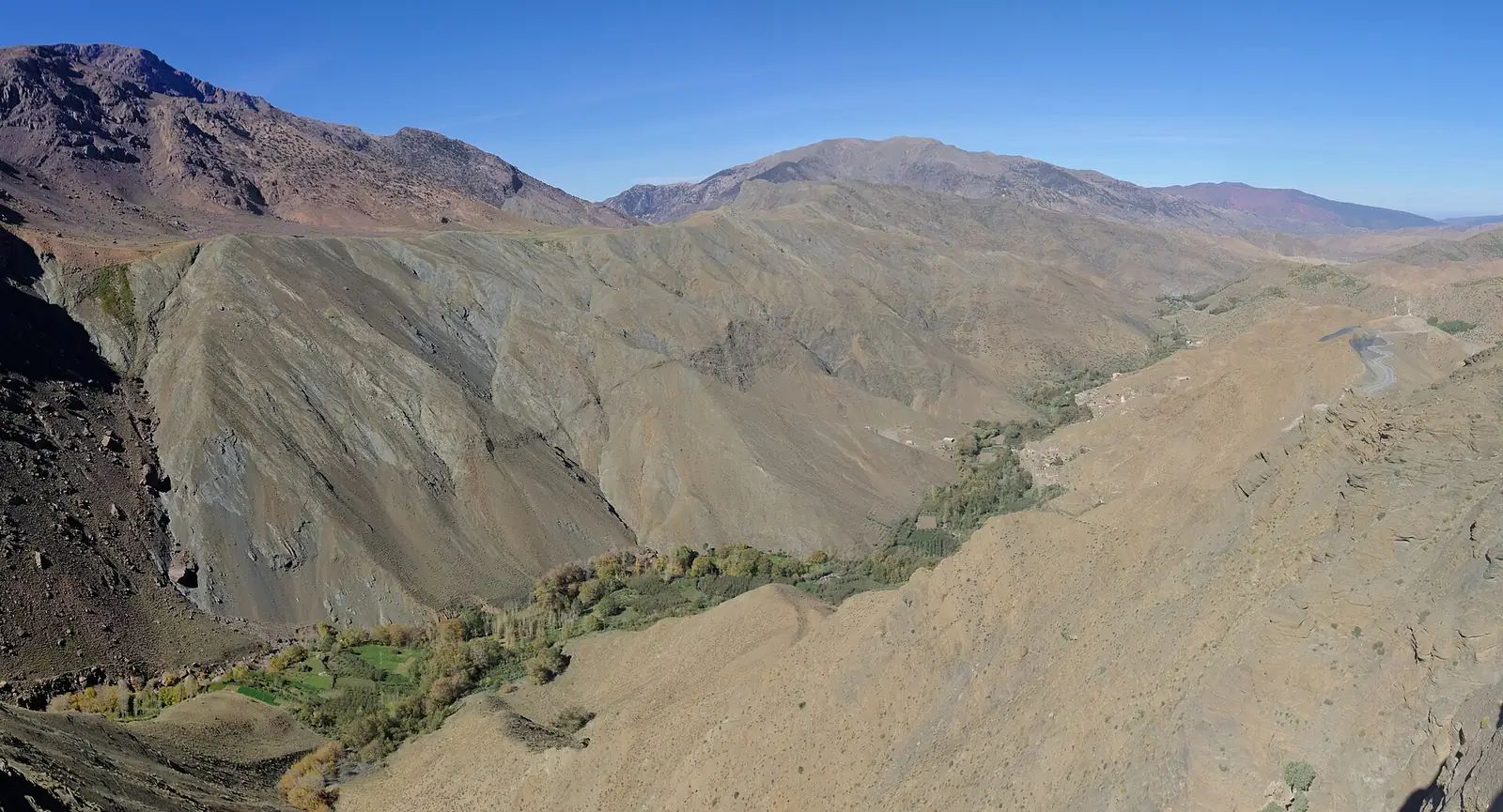 Mountain road over the Tizi n’Tichka pass