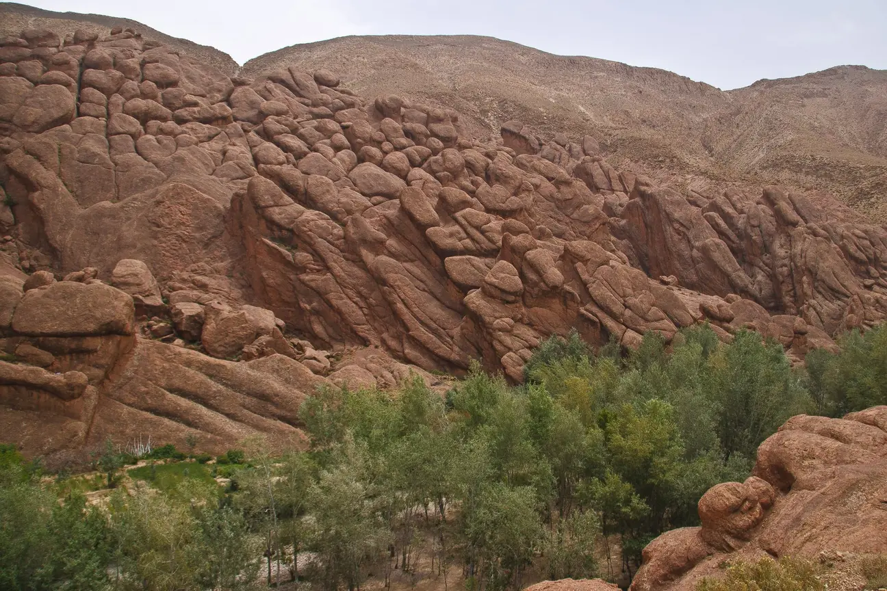 Red rock walls of the Dades Gorge