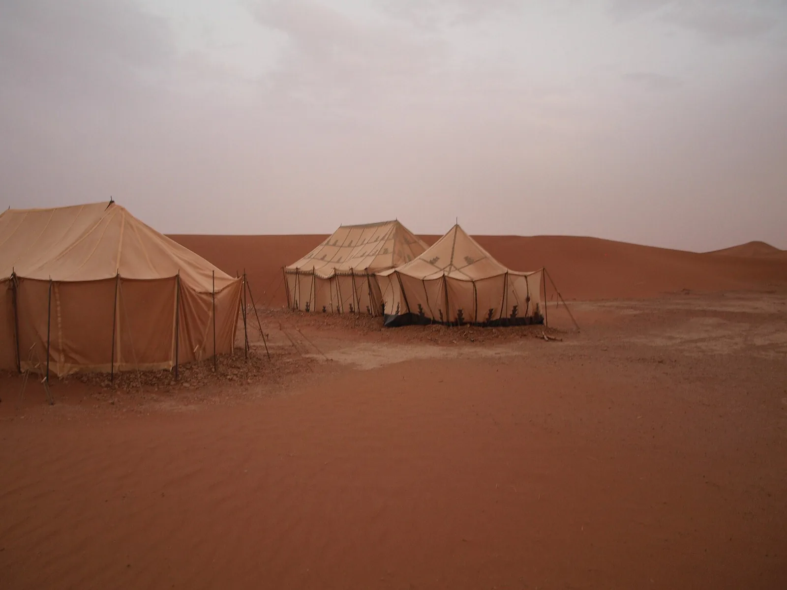 Tents of a desert camp in Erg Chigaga
