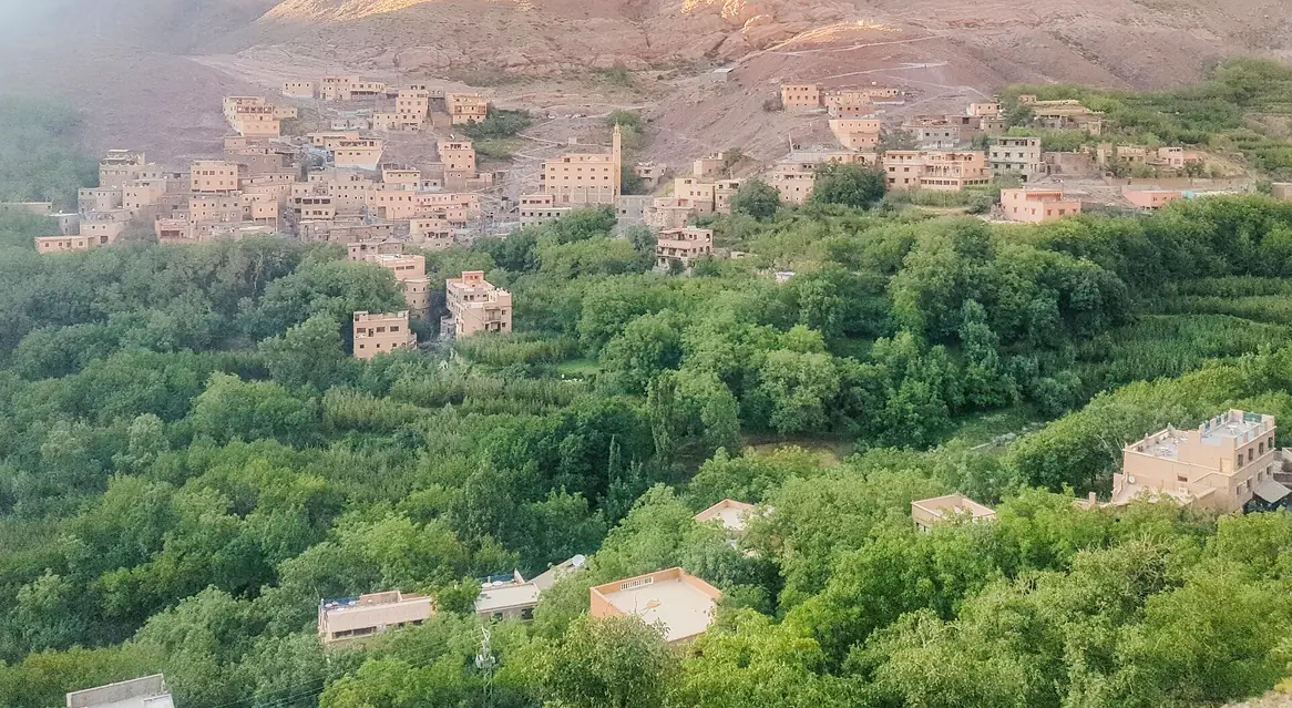 Imlil valley and terraced fields