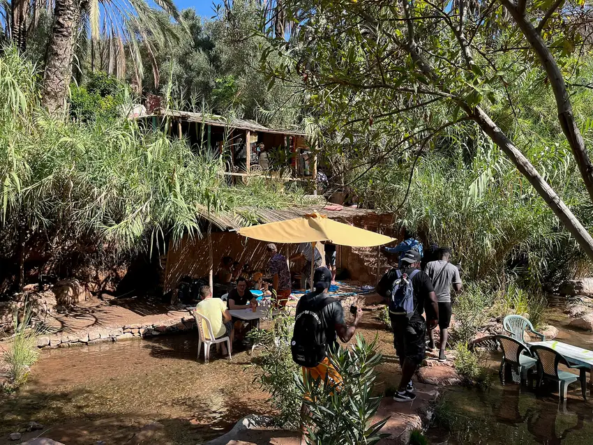 Riverside café among the palms in Paradise Valley