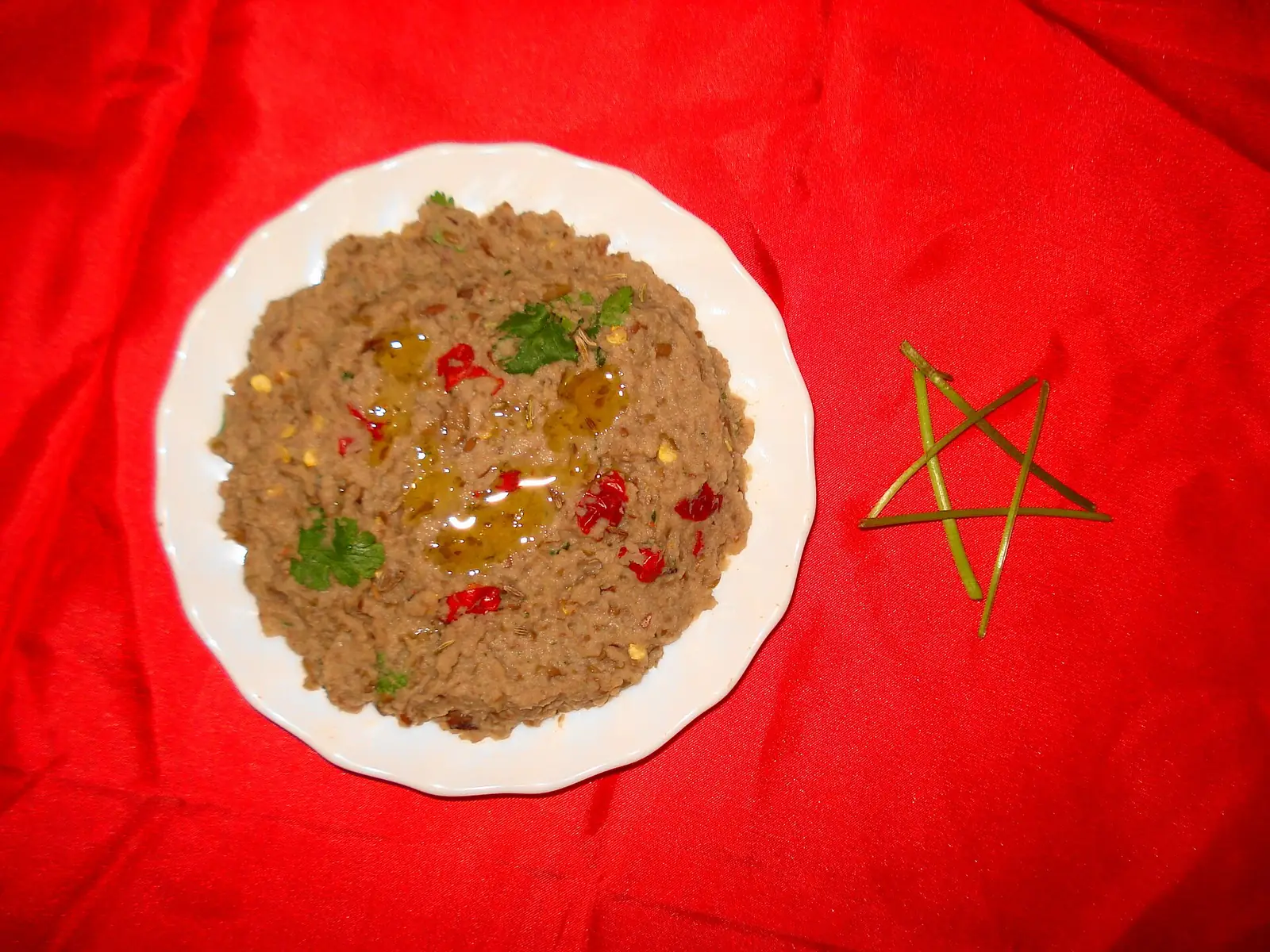 Bowl of bissara fava bean soup