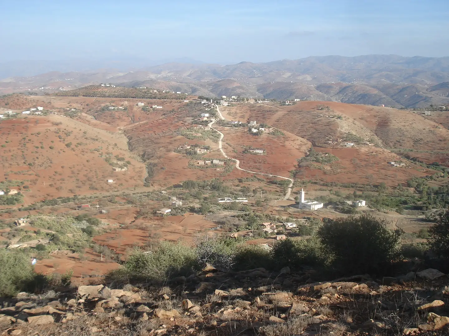 Farmland and hills in the Rif Mountains of northern Morocco