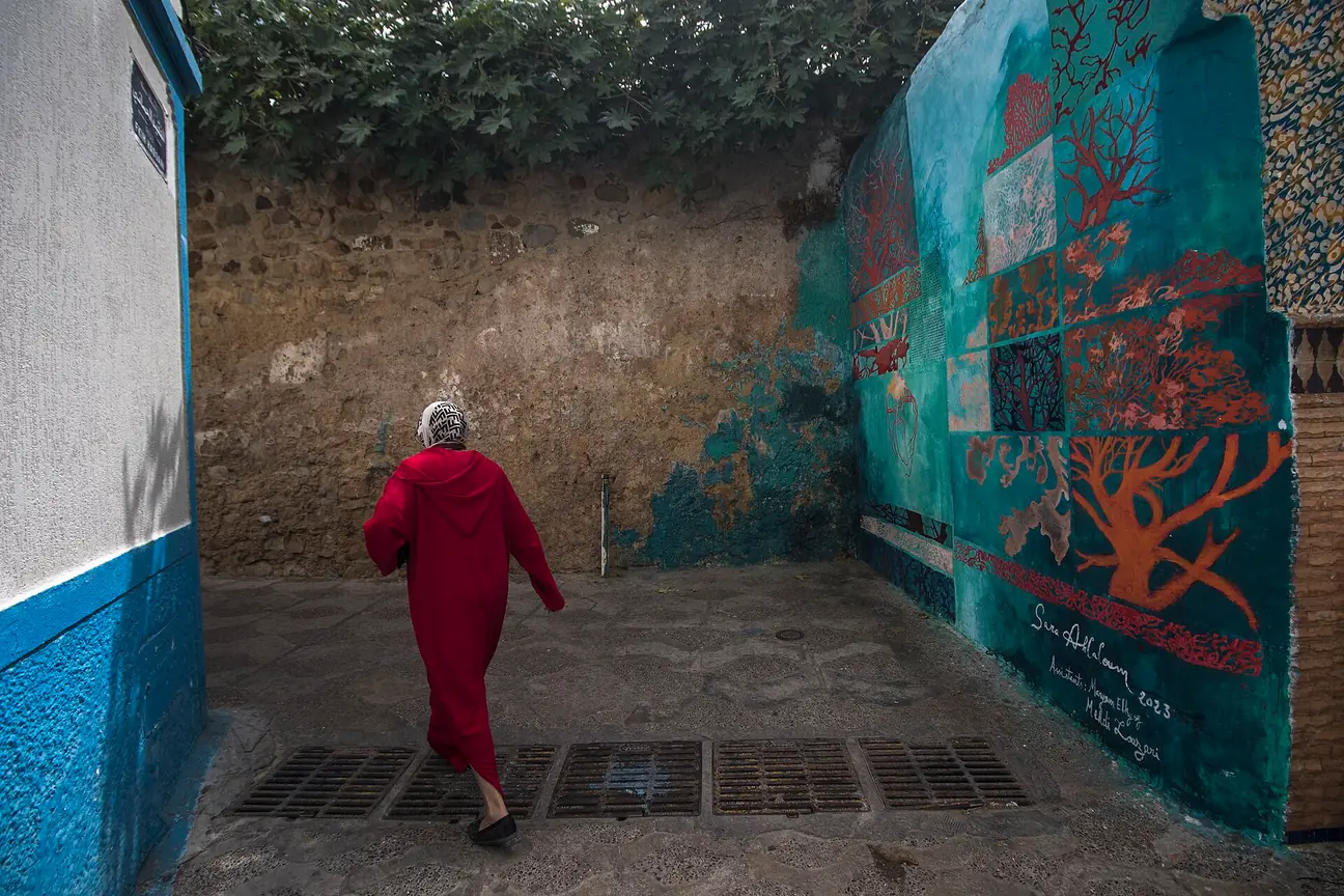 Mural in a medina street, Asilah Medina