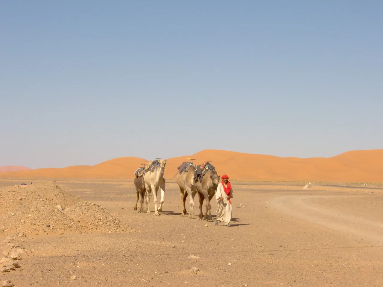 View from the village towards Erg Chebbi, Khamlia Village