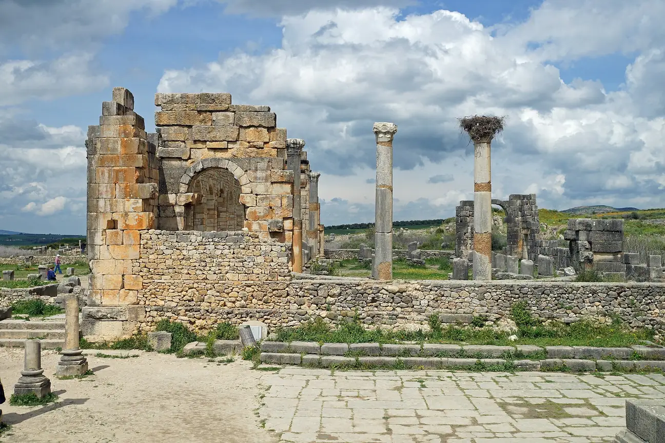 Remains of the Roman basilica, Volubilis Archaeological Site