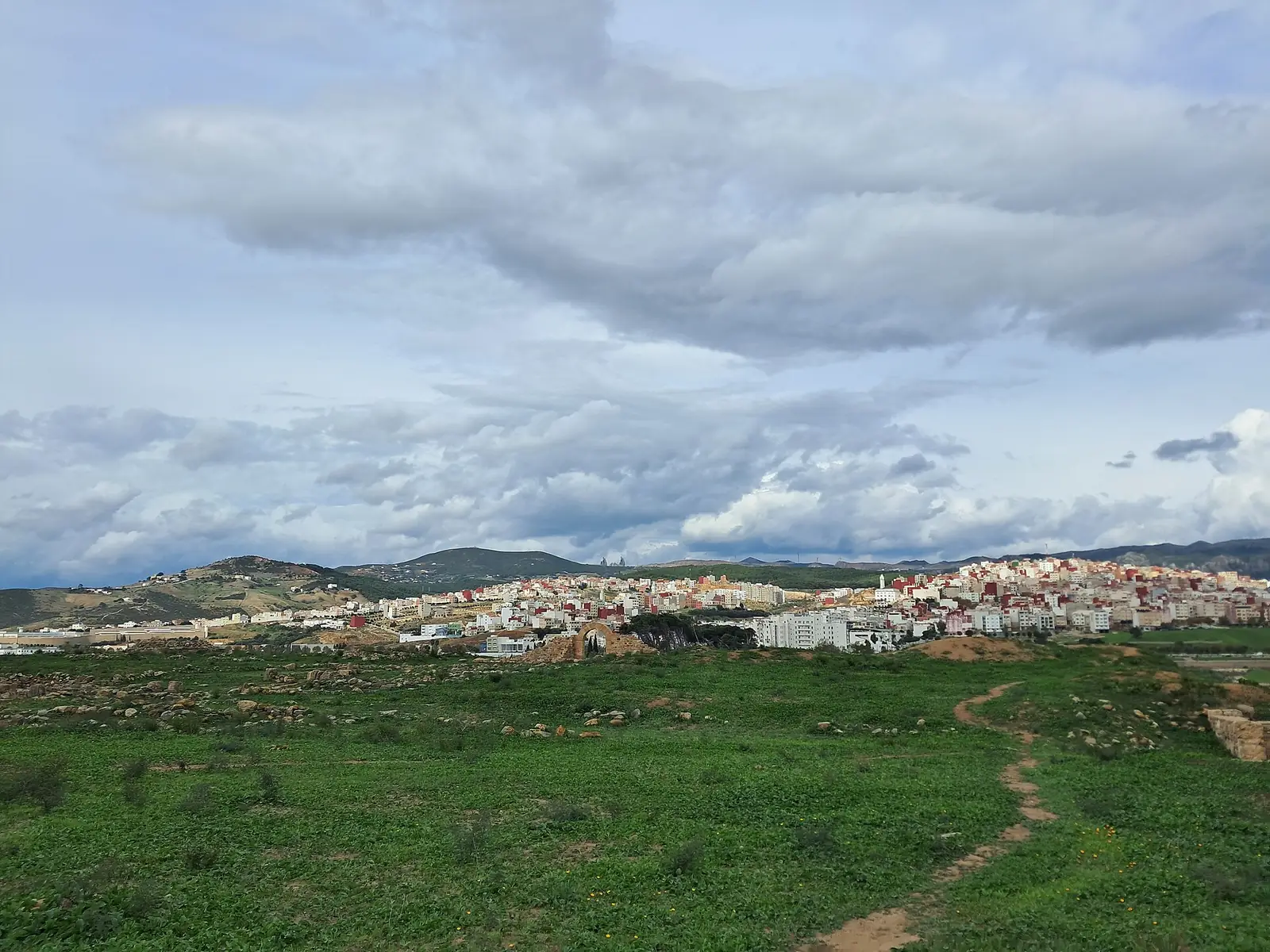 The site with Tetouan in the distance, Tamuda Archaeological Site