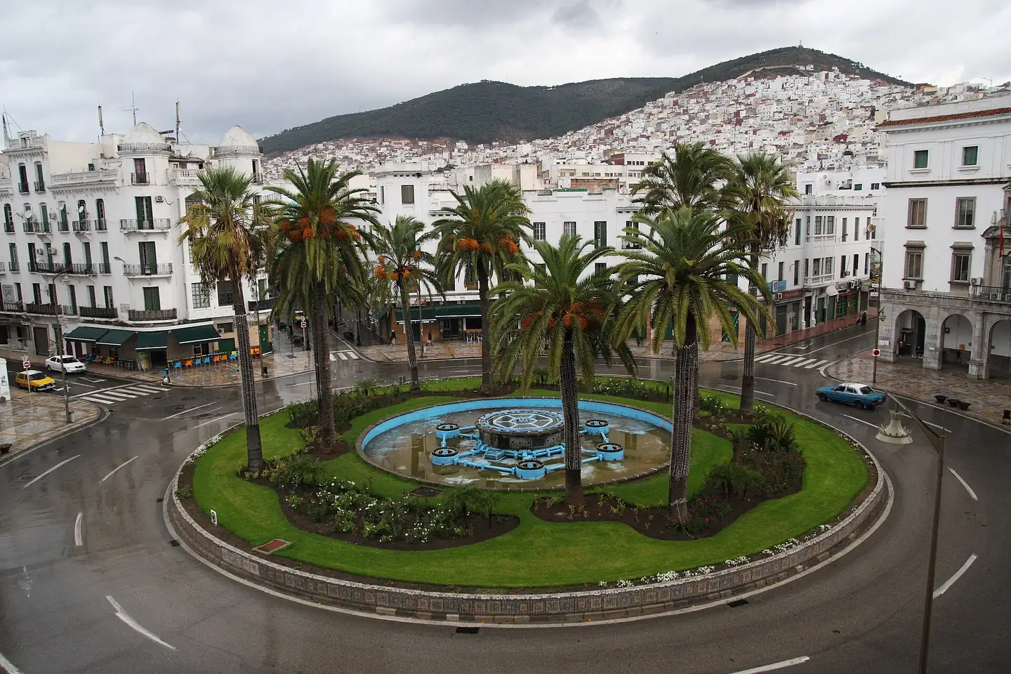 Square with Spanish-era buildings, Tetouan Ensanche