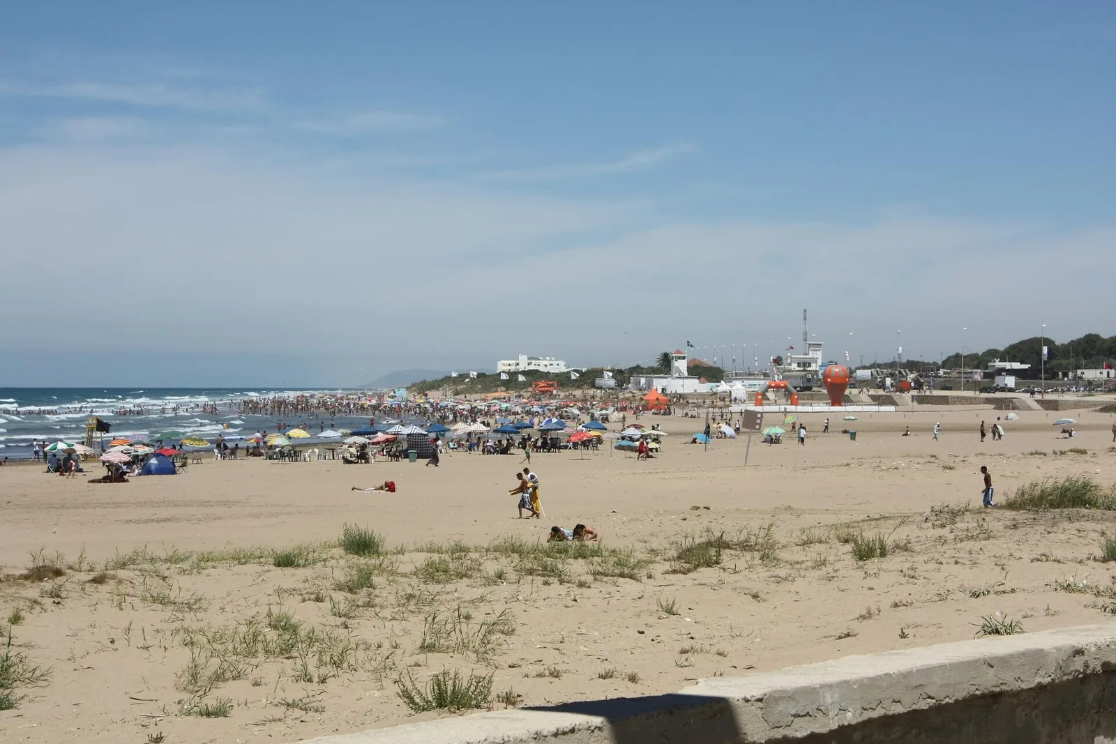 Wide sandy beach at Asilah