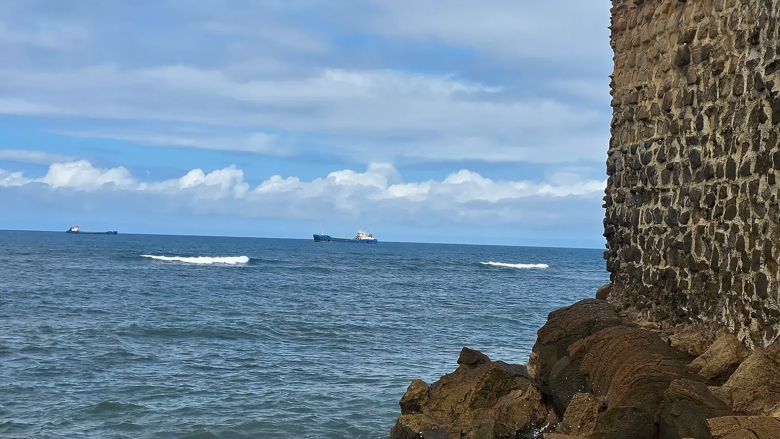 Rocks and the Atlantic seen from Asilah beach