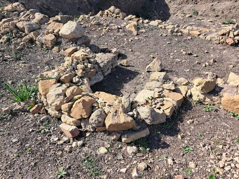 Excavated stone foundations at Lixus