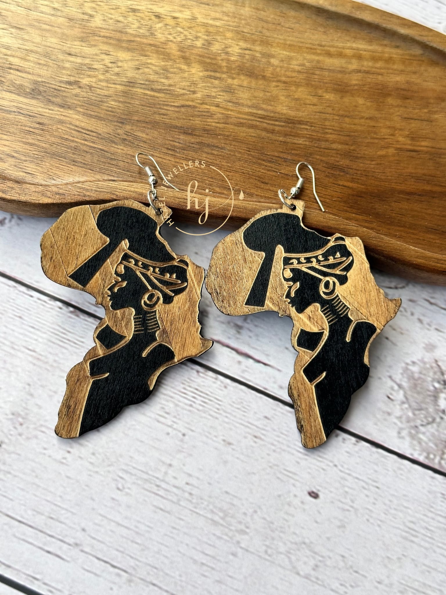 African Map Earrings