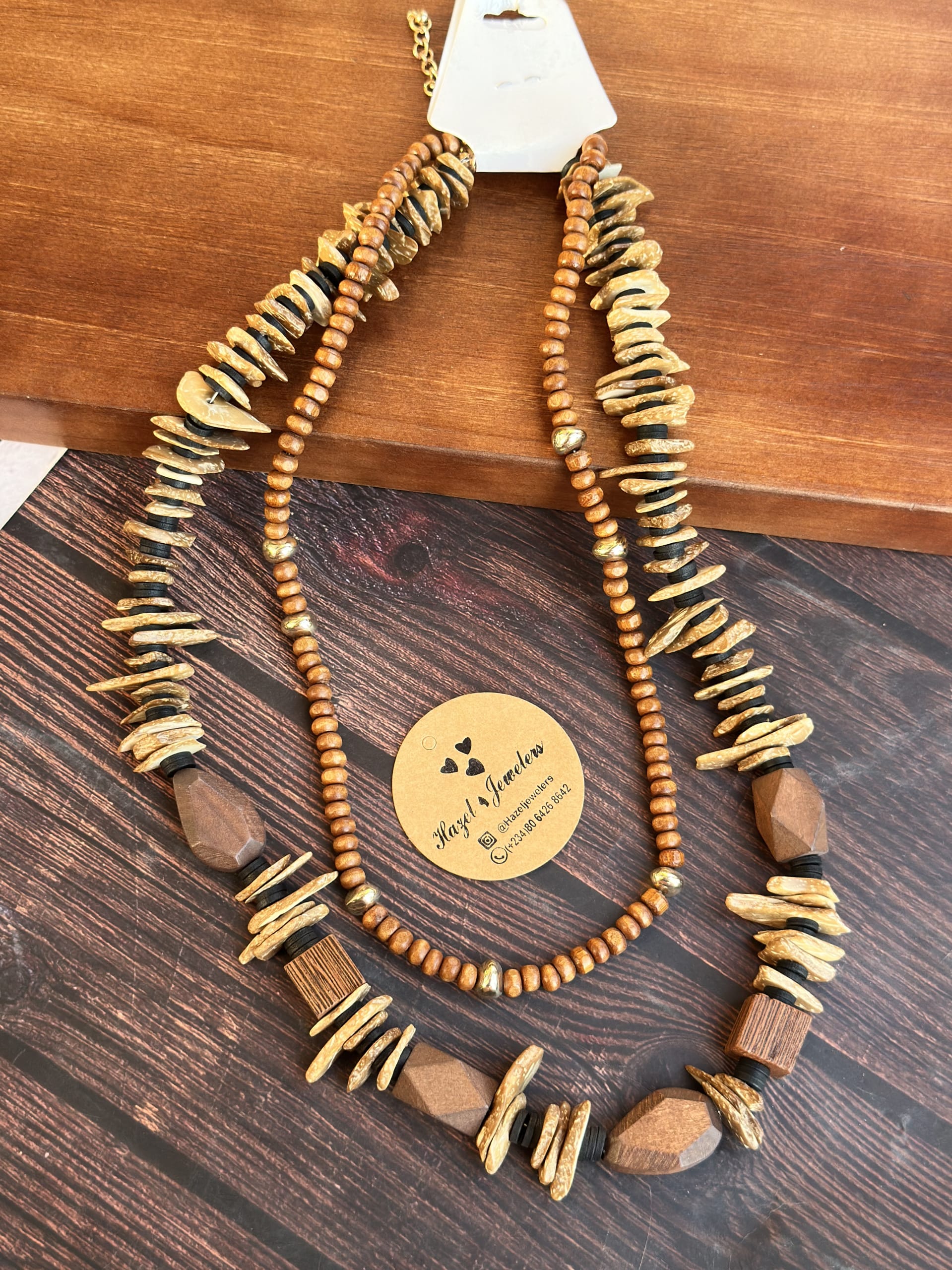 Boho Layered Coconut shell & Wooden Necklace