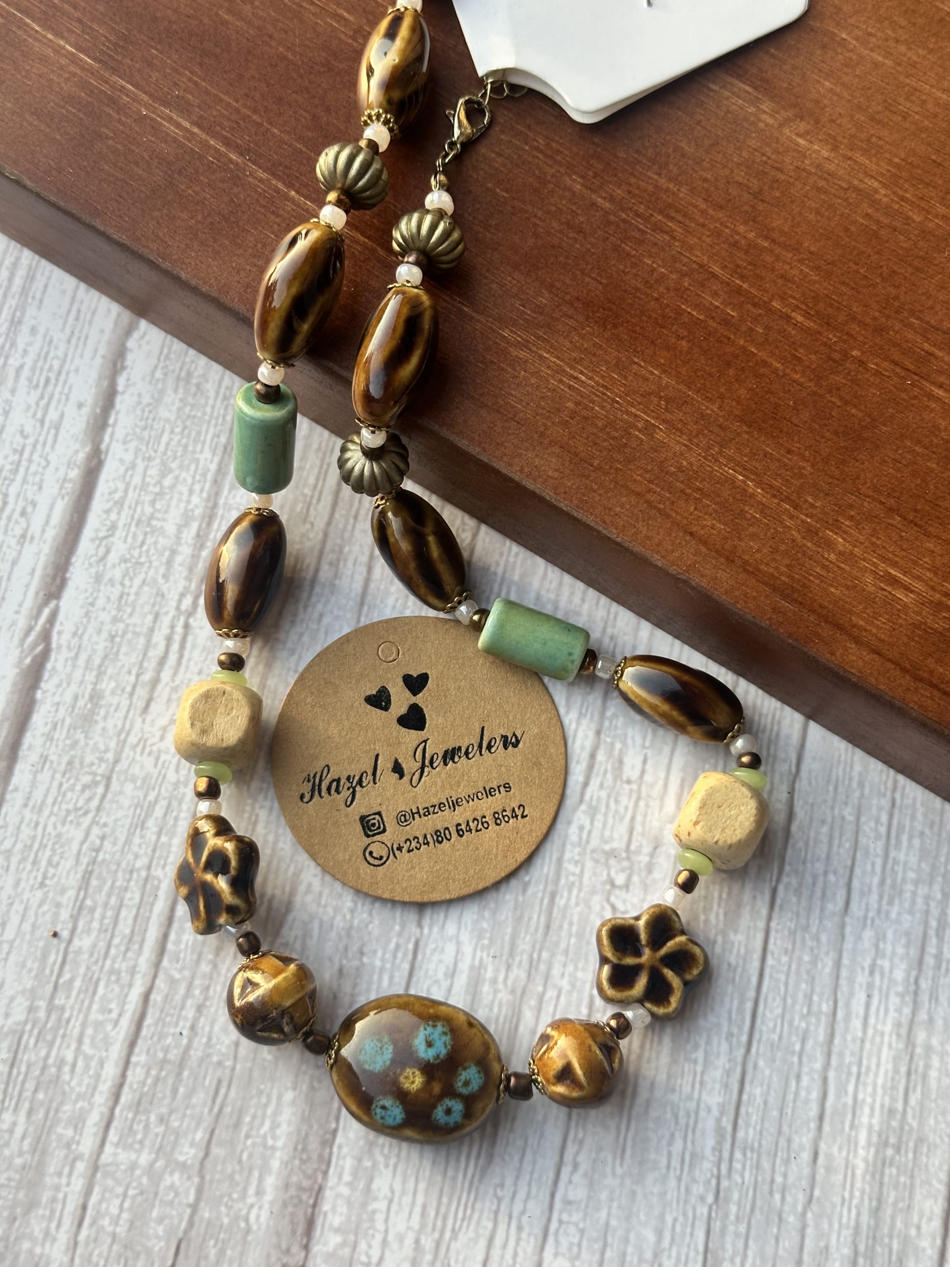 Agate Ethnic Glass Bead Necklace