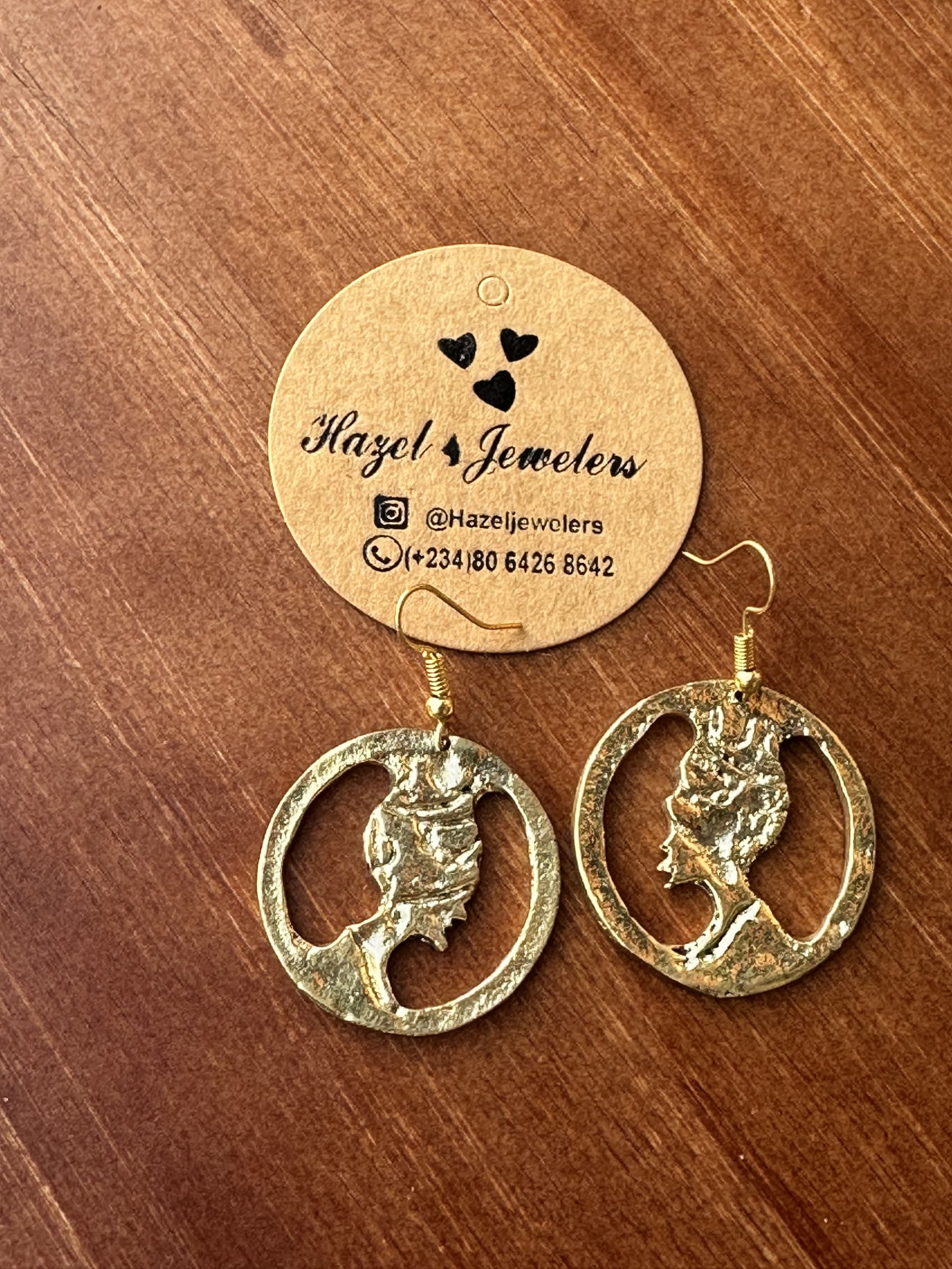 Handmade African Brass Earring