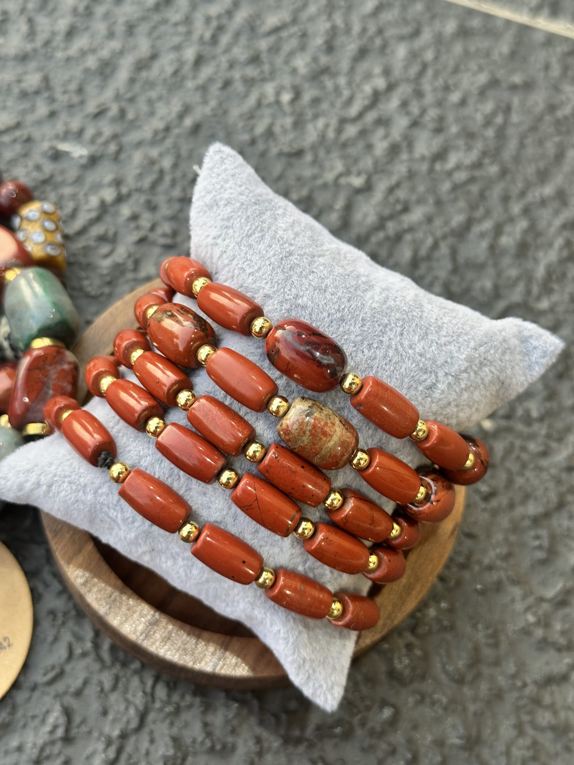 Red Jasper Beaded Bracelet