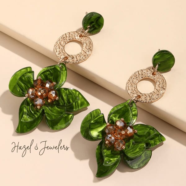 Detailed Flower Drop Earring